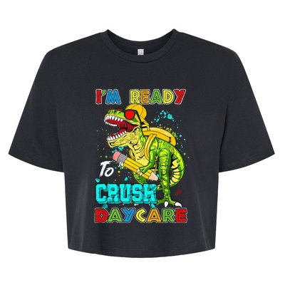 I'm Ready To Crush Daycare Back To School Dinosaur Bella+Canvas Jersey Crop Tee