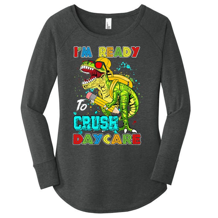 I'm Ready To Crush Daycare Back To School Dinosaur Women's Perfect Tri Tunic Long Sleeve Shirt