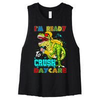 I'm Ready To Crush Daycare Back To School Dinosaur Women's Racerback Cropped Tank