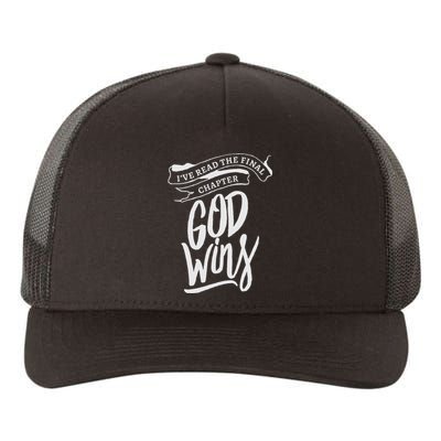 I Read The Final Chapter God Wins Christian Faith Bible Yupoong Adult 5-Panel Trucker Hat