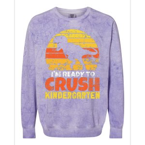 I'm Ready To Crush Kindergarten Dinosaur First Day Of School Colorblast Crewneck Sweatshirt