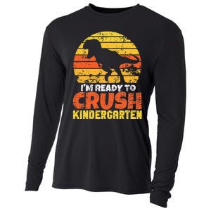 I'm Ready To Crush Kindergarten Dinosaur First Day Of School Cooling Performance Long Sleeve Crew