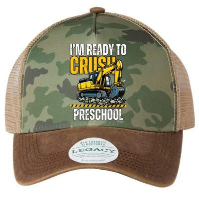 Im Ready To Crush Preschool Boy First Day Of Preschool Legacy Tie Dye Trucker Hat