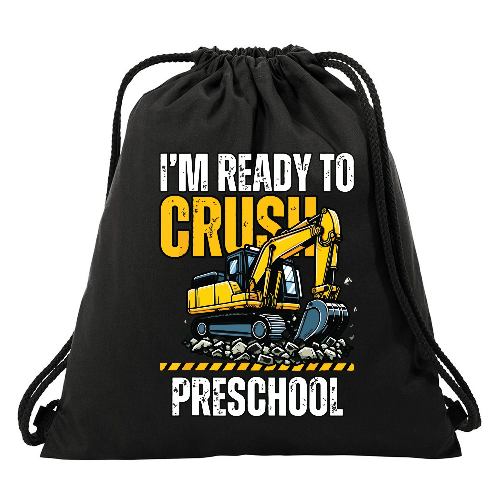 Im Ready To Crush Preschool Boy First Day Of Preschool Drawstring Bag