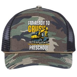 Im Ready To Crush Preschool Boy First Day Of Preschool Retro Rope Trucker Hat Cap