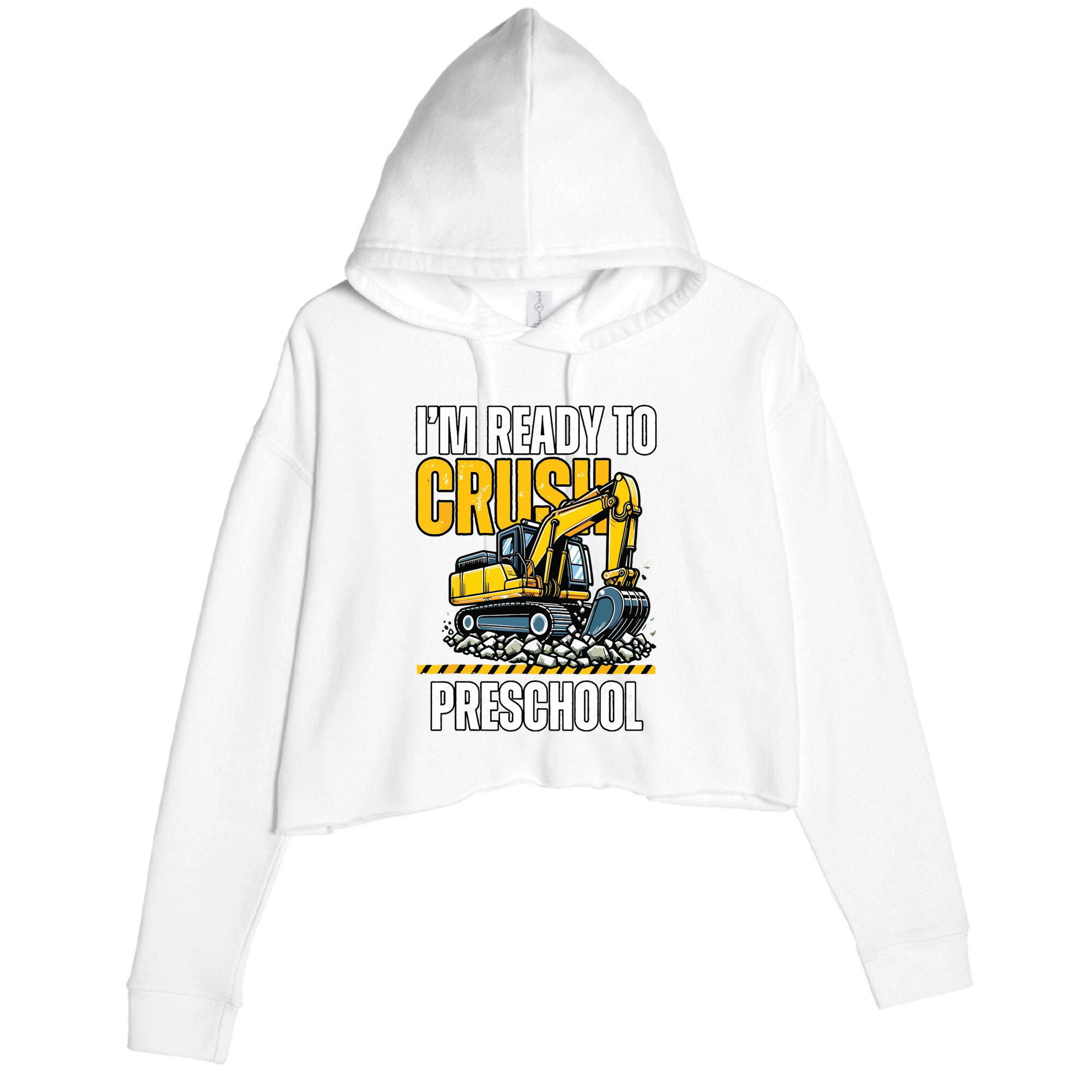 Im Ready To Crush Preschool Boy First Day Of Preschool Crop Fleece Hoodie