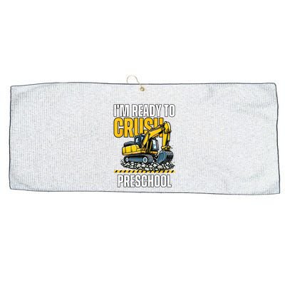 Im Ready To Crush Preschool Boy First Day Of Preschool Large Microfiber Waffle Golf Towel