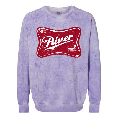 ItS River Time Boating And Fishing Camping Adventure Cute Gift Colorblast Crewneck Sweatshirt