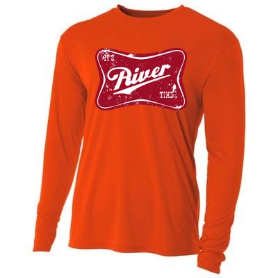 ItS River Time Boating And Fishing Camping Adventure Cute Gift Cooling Performance Long Sleeve Crew