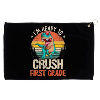 I'm Ready To Crush 1st Grade Dinosaur First Day Of School Grommeted Golf Towel