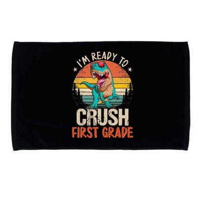 I'm Ready To Crush 1st Grade Dinosaur First Day Of School Microfiber Hand Towel