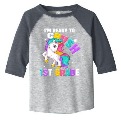 Im Ready To Crush 1st First Grade Unicorn Back To School Toddler Fine Jersey T-Shirt