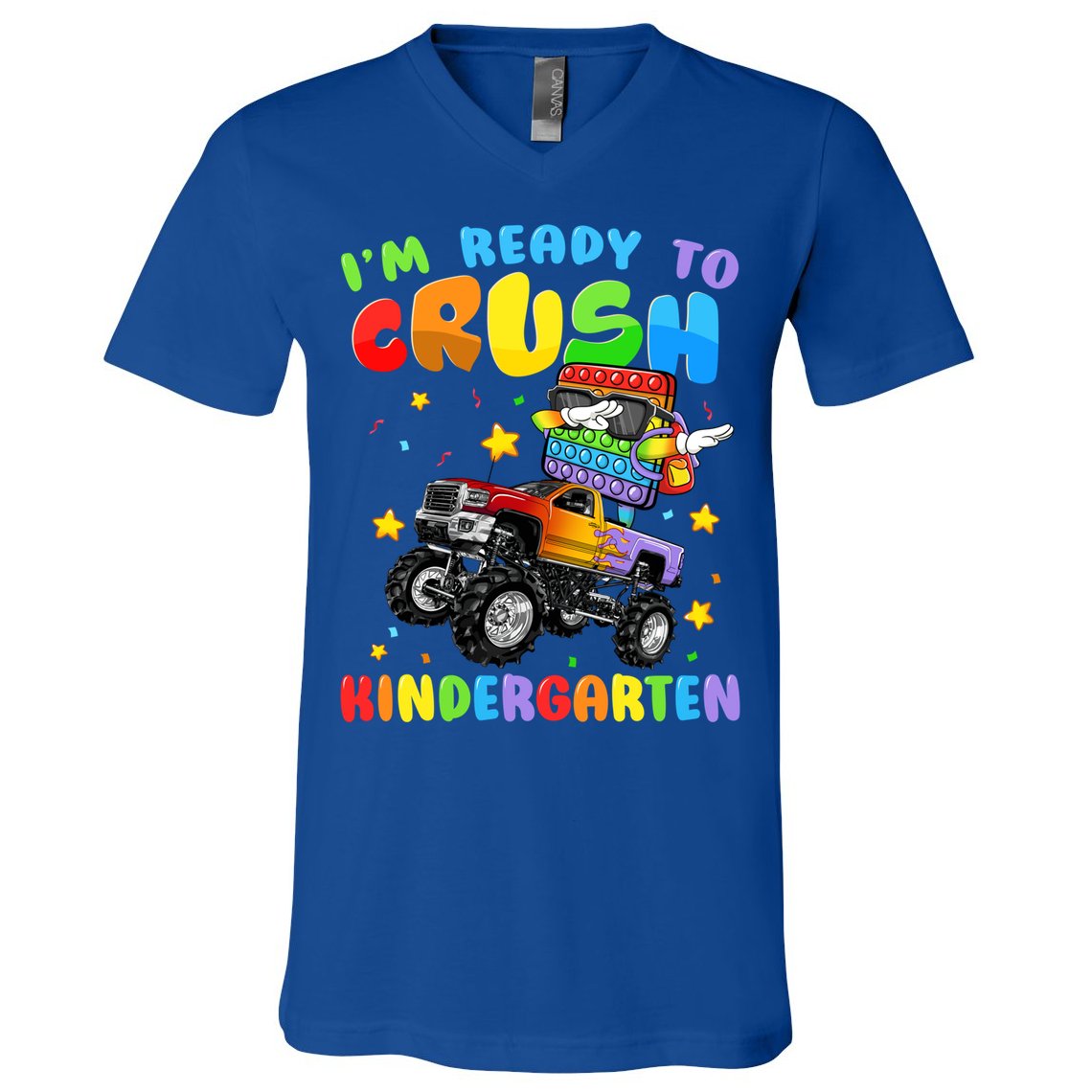 I'm Ready To Crush Kindergarten Poppin’ First Day Of School Gift V-Neck T-Shirt