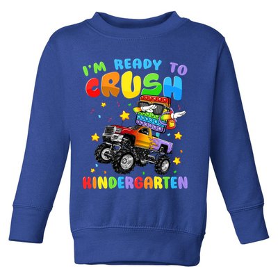 I'm Ready To Crush Kindergarten Poppin’ First Day Of School Gift Toddler Sweatshirt