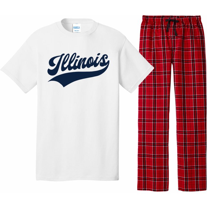 Illinois Retro Throwback Design Classic Pajama Set