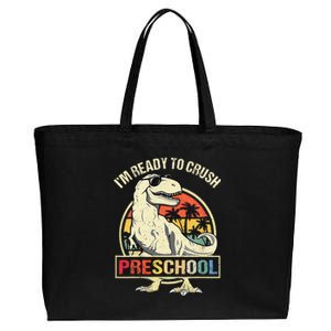 I'm Ready To Crush Preschool Dinosaur T Rex Back To School Cotton Canvas Jumbo Tote