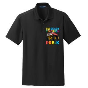 Im Ready To Crush PreK First Day Monster Truck Dry Zone Grid Polo