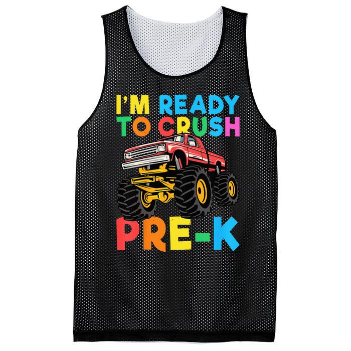 Im Ready To Crush PreK First Day Monster Truck Mesh Reversible Basketball Jersey Tank