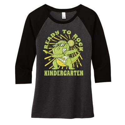 I'm Ready To Crush Kindergarten Dinosaur Women's Tri-Blend 3/4-Sleeve Raglan Shirt