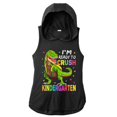 I'm Ready To Crush Kindergarten Back To School Dinosaur Ladies PosiCharge Tri-Blend Wicking Draft Hoodie Tank