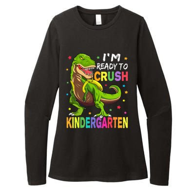 I'm Ready To Crush Kindergarten Back To School Dinosaur Womens CVC Long Sleeve Shirt