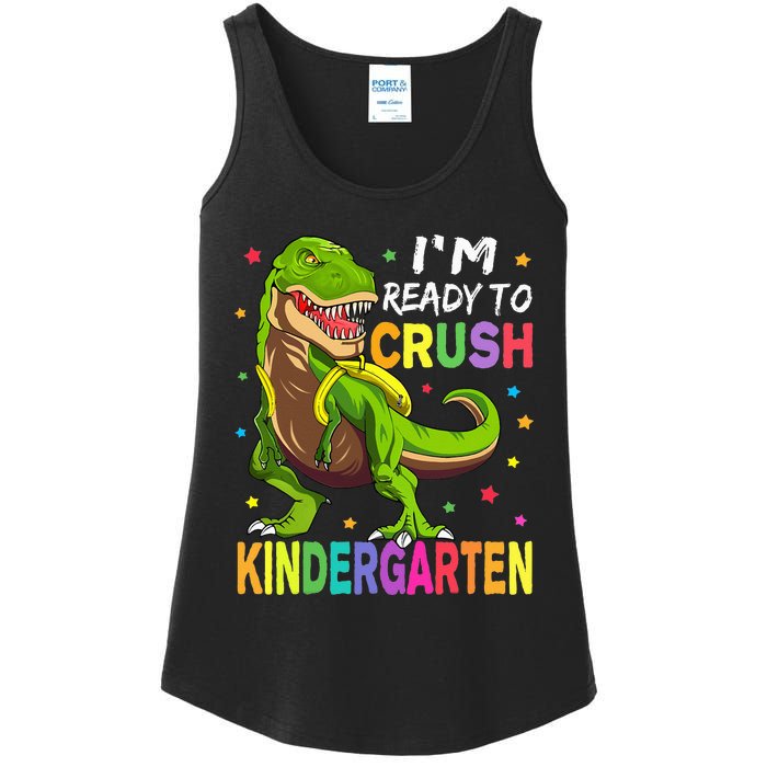 I'm Ready To Crush Kindergarten Back To School Dinosaur Ladies Essential Tank