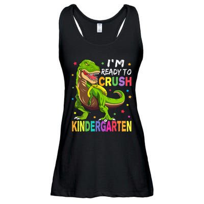 I'm Ready To Crush Kindergarten Back To School Dinosaur Ladies Essential Flowy Tank