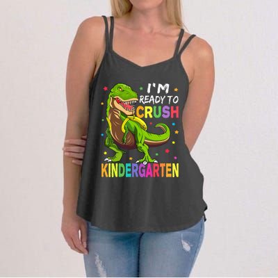 I'm Ready To Crush Kindergarten Back To School Dinosaur Women's Strappy Tank