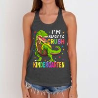 I'm Ready To Crush Kindergarten Back To School Dinosaur Women's Knotted Racerback Tank