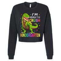 I'm Ready To Crush Kindergarten Back To School Dinosaur Cropped Pullover Crew