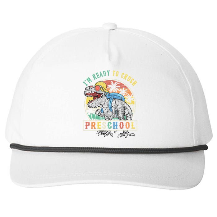 I'm Ready To Crush PreSchool Dinosaur First Day Of School Snapback Five-Panel Rope Hat