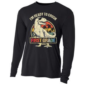 I'm Ready To Crush 1st Grade Dinosaur T Rex Back To School Cooling Performance Long Sleeve Crew