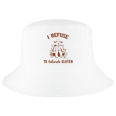 I Refuse To Tolerate Gluten Funny Teddy Bear Graphic Cool Comfort Performance Bucket Hat