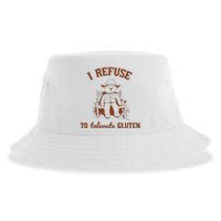 I Refuse To Tolerate Gluten Funny Teddy Bear Graphic Sustainable Bucket Hat