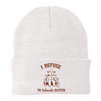 I Refuse To Tolerate Gluten Funny Teddy Bear Graphic Knit Cap Winter Beanie