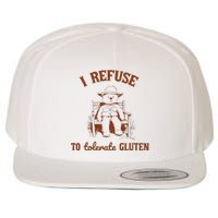 I Refuse To Tolerate Gluten Funny Teddy Bear Graphic Wool Snapback Cap