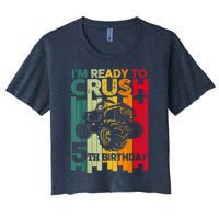 IM Ready To Crush 5 Monster Truck 5th Birthday Boy Retro Women's Crop Top Tee