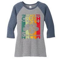 IM Ready To Crush 5 Monster Truck 5th Birthday Boy Retro Women's Tri-Blend 3/4-Sleeve Raglan Shirt