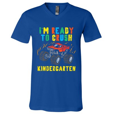 Im Ready To Crush Kindergarten Monster Truck First Day V-Neck T-Shirt