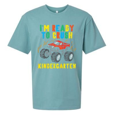 Im Ready To Crush Kindergarten Monster Truck First Day Sueded Cloud Jersey T-Shirt