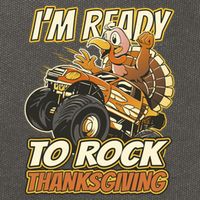 I'm Ready To Rock Thanksgiving Turkey Monster Truck Cotton Canvas Backpack