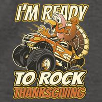 I'm Ready To Rock Thanksgiving Turkey Monster Truck Vector Backpack
