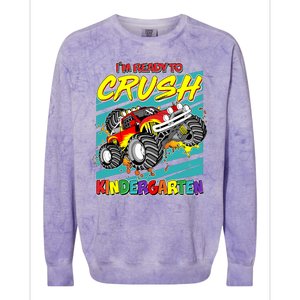 I'm Ready To Crush Kindergarten Monster Truck Colorblast Crewneck Sweatshirt