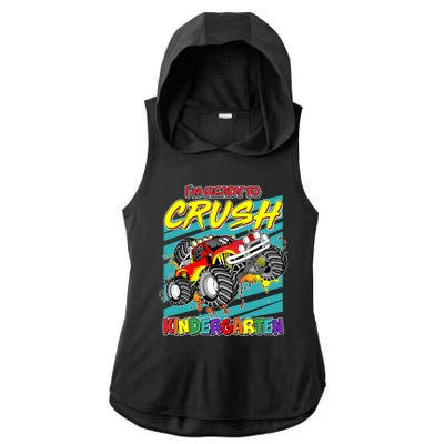 I'm Ready To Crush Kindergarten Monster Truck Ladies PosiCharge Tri-Blend Wicking Draft Hoodie Tank