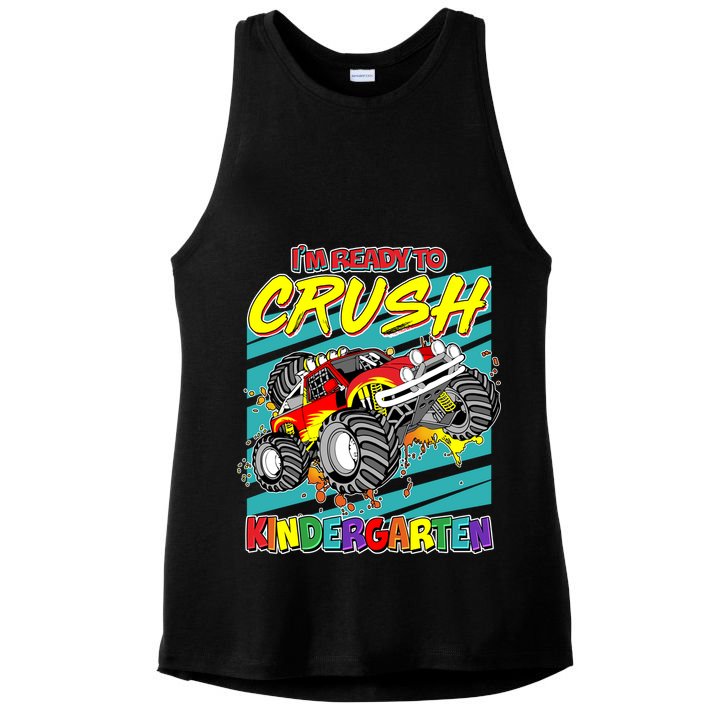 I'm Ready To Crush Kindergarten Monster Truck Ladies PosiCharge Tri-Blend Wicking Tank