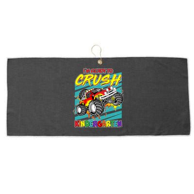 I'm Ready To Crush Kindergarten Monster Truck Large Microfiber Waffle Golf Towel