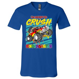 I'm Ready To Crush Kindergarten Monster Truck V-Neck T-Shirt