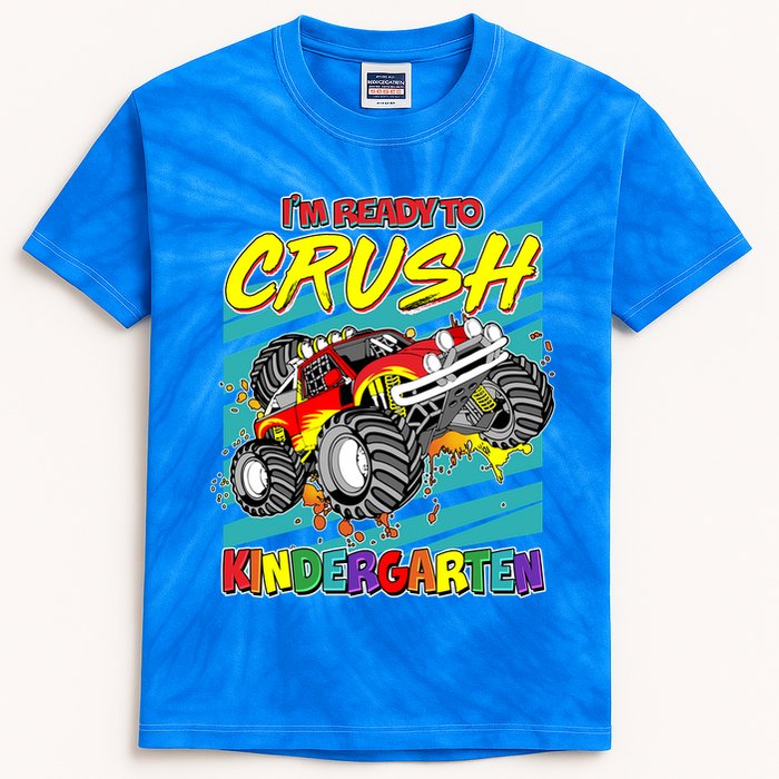 I'm Ready To Crush Kindergarten Monster Truck Kids Tie-Dye T-Shirt