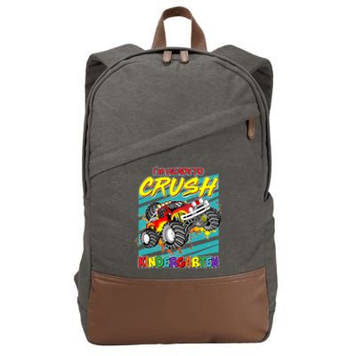 I'm Ready To Crush Kindergarten Monster Truck Cotton Canvas Backpack