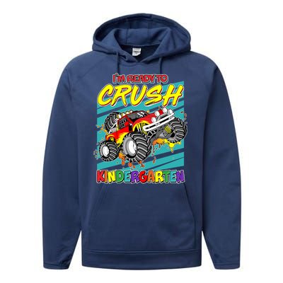 I'm Ready To Crush Kindergarten Monster Truck Performance Fleece Hoodie